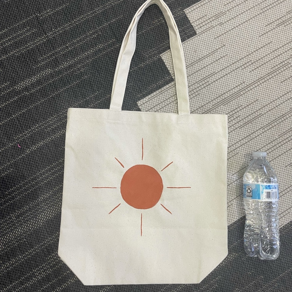 Hand-painted Sunshine Canvas Tote Bag